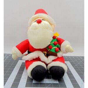 Musical Santa Claus Nylon Parachute Christmas Tree 10 Inch Plays Partial Songs